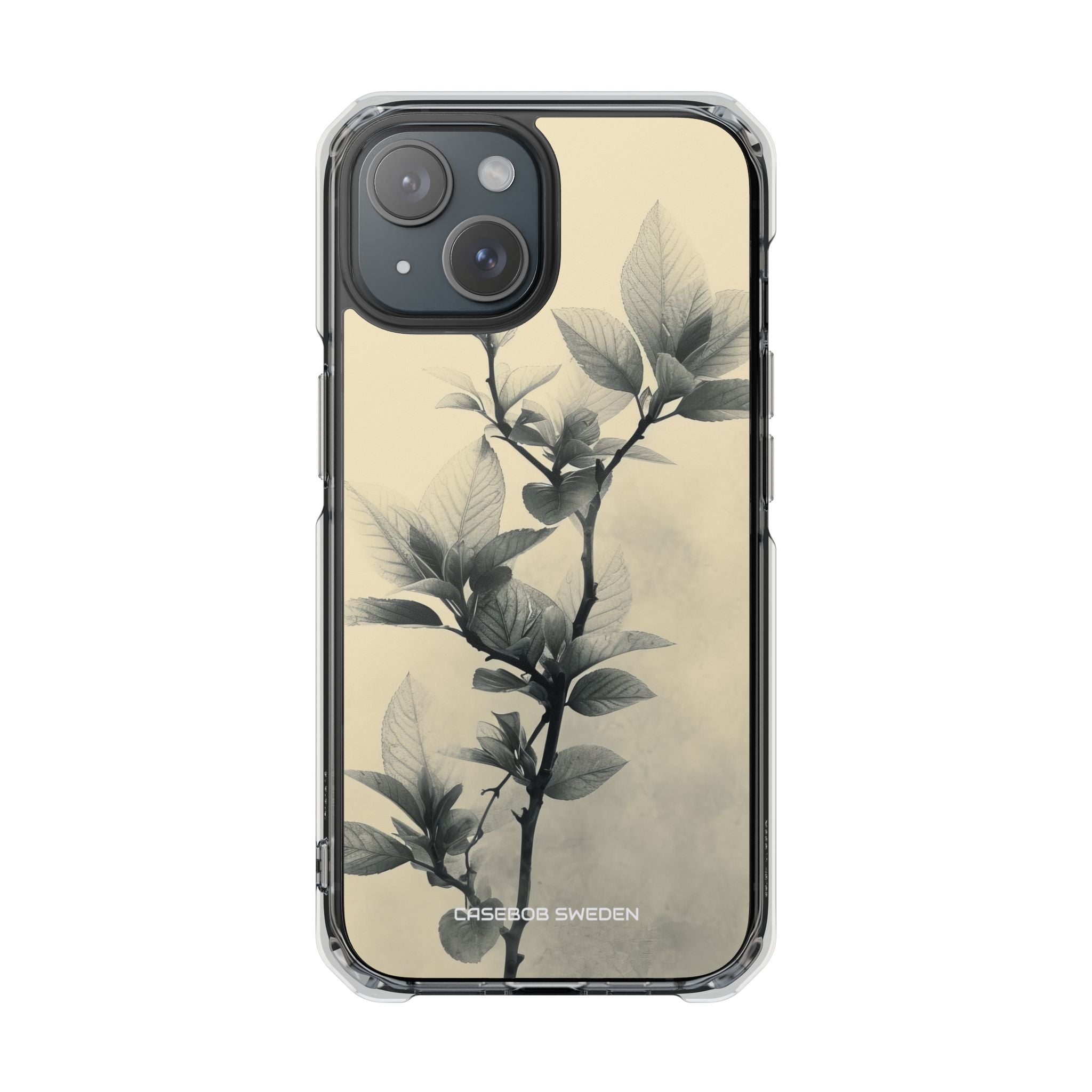 Beige Branch Art - Clear Impact iPhone 15 Phone Case