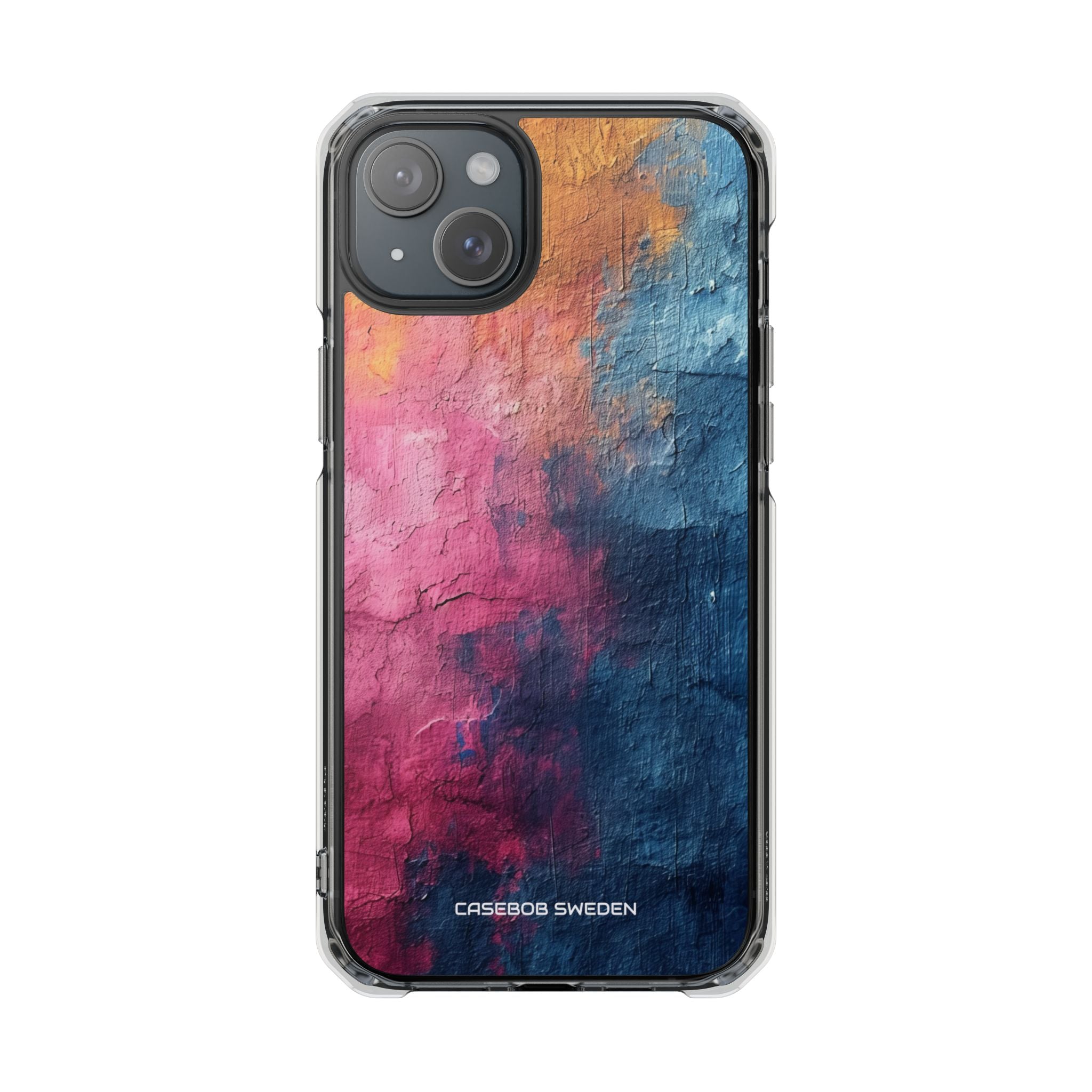 Blue Pink Abstract - Clear Impact iPhone 15 Phone Case