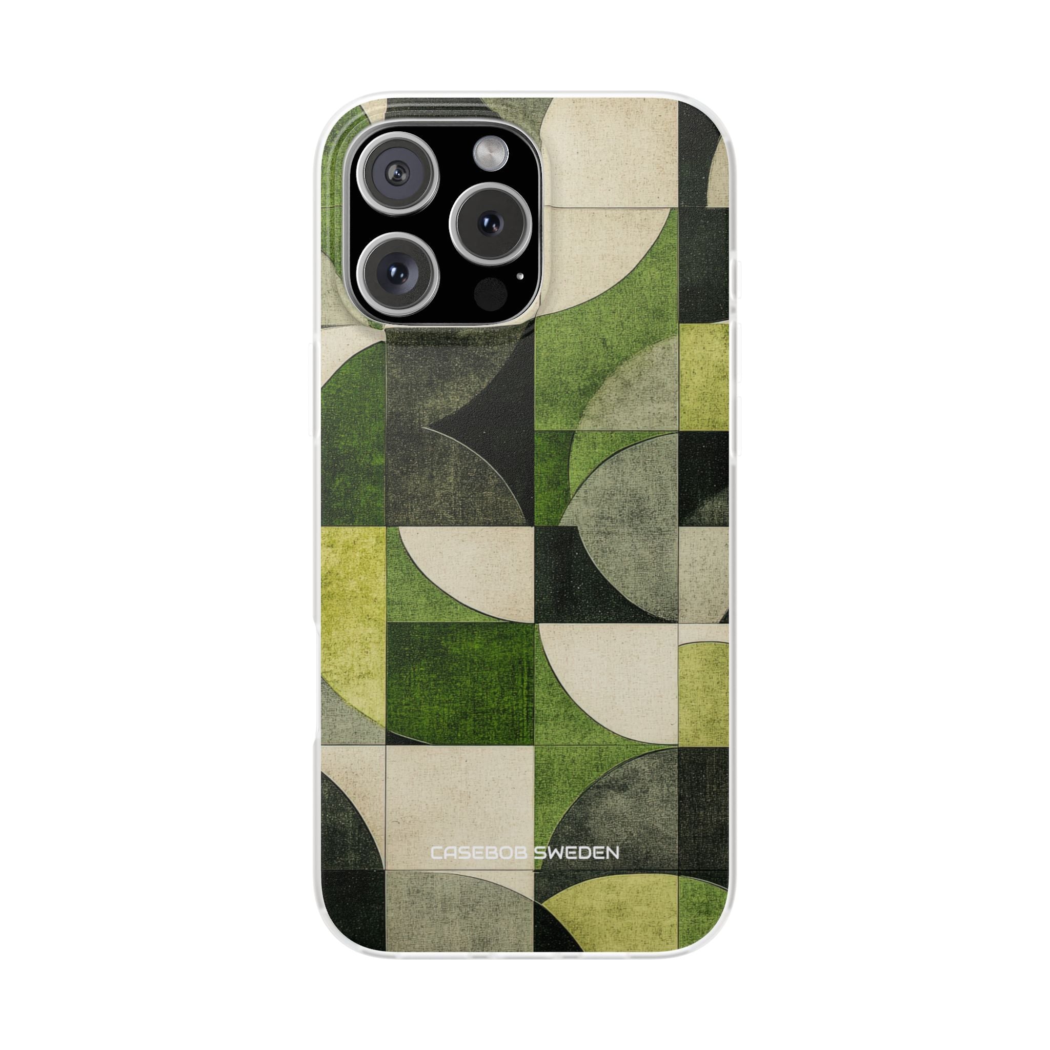 Green Geometric Harmony - Flexi iPhone 16 Phone Case