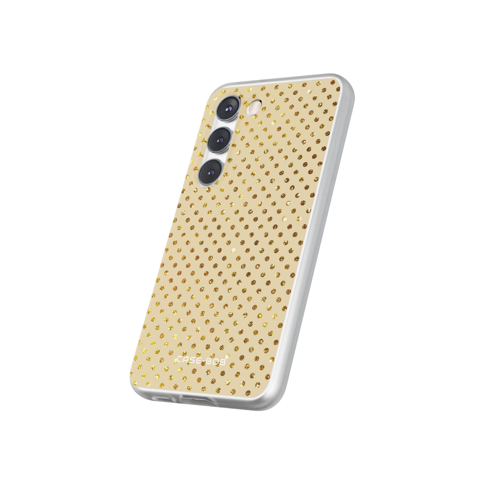 Gold Sparkle Grid Samsung S23 Case - Soft