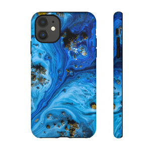 Blue Ice Melt Ink Art iPhone Case (Protective) iPhone 11 Matte Phone Case