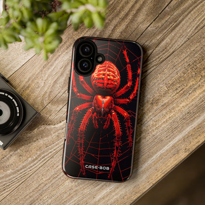 Crimson Spiderweb iPhone 16 Plus Case - Tough
