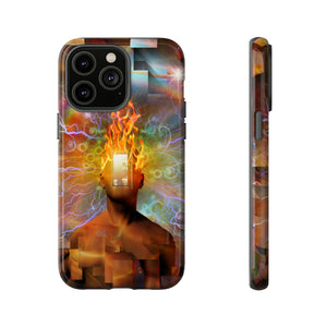 Man with burning mind - Protective Phone Case