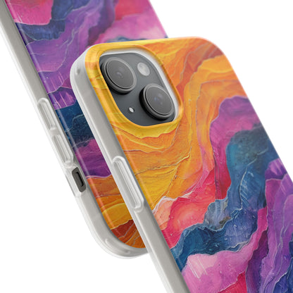 Vibrant Abstract Waves - Flexi iPhone 15 Phone Case