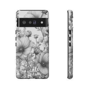 Monochrome Flora | Protective Phone Case for Google Pixel