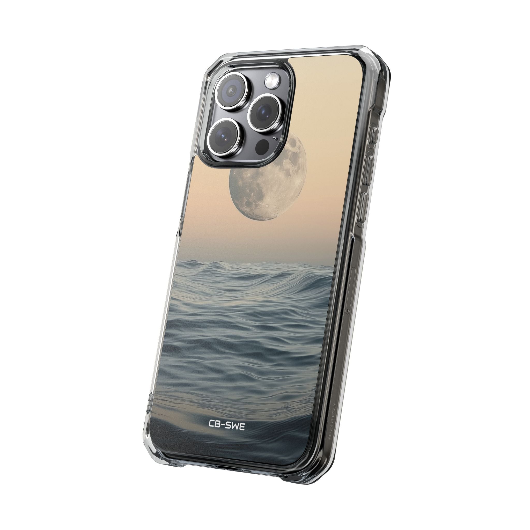 Moon Illuminates Waves iPhone Case - Impact
