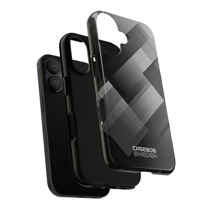 Grayscale Geometric Layers iPhone 16 - Tough