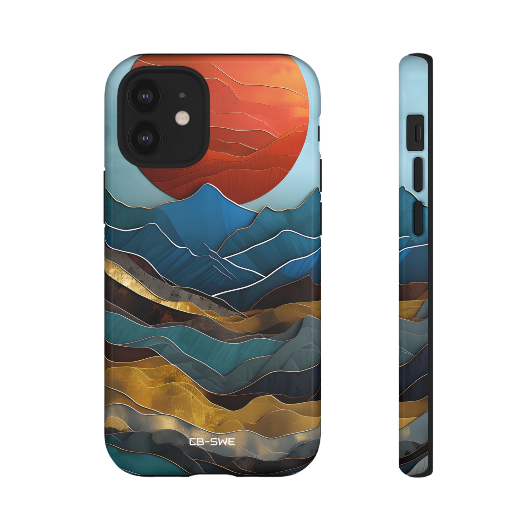 Sunset Geometry Waves - iPhone Case
