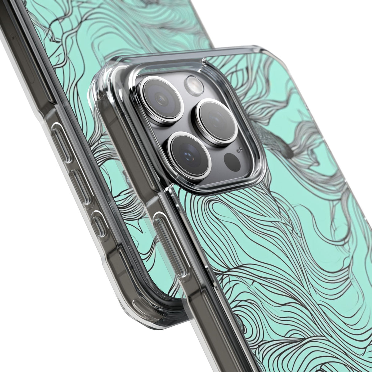 Aqua Serenity – Handyhülle für iPhone (Clear Impact – Magnetisch)