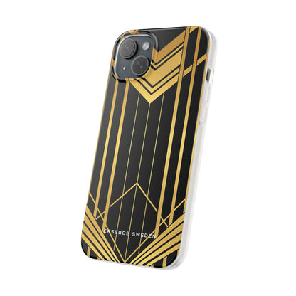 "Golden Art Deco Symmetry in Geometric Elegance" iPhone 15 - Flexi Phone Case