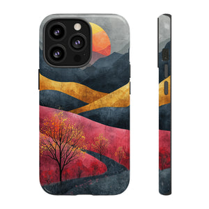 Nature's Geometry: Bright Sunset Mountain - Protective Phone Case