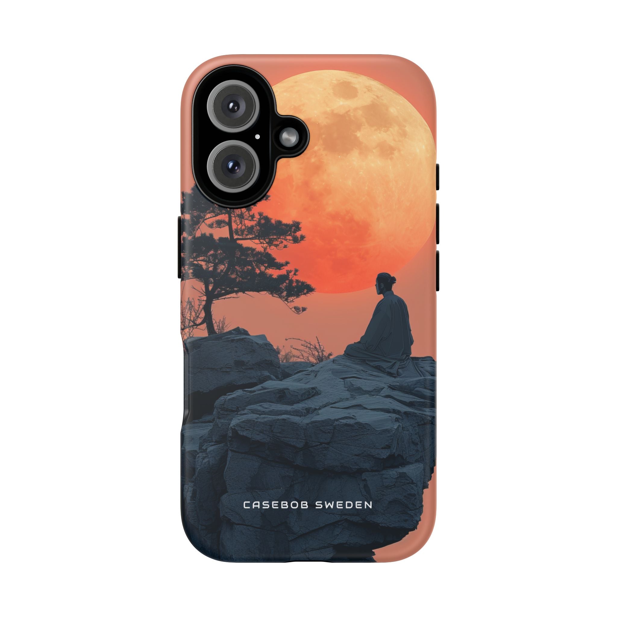 Zen Tranquility Under a Red Moon iPhone 16 - Tough Phone Case