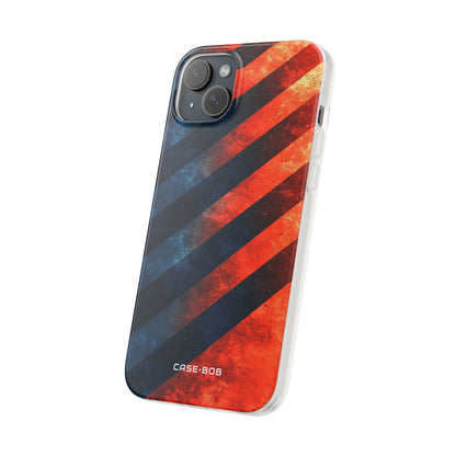 Diagonal Stripes Blaze iPhone 15 Plus Case - Soft