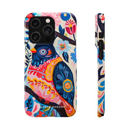 Whimsical Vintage Owl with Floral Charm iPhone 14 - Slim Phone Case