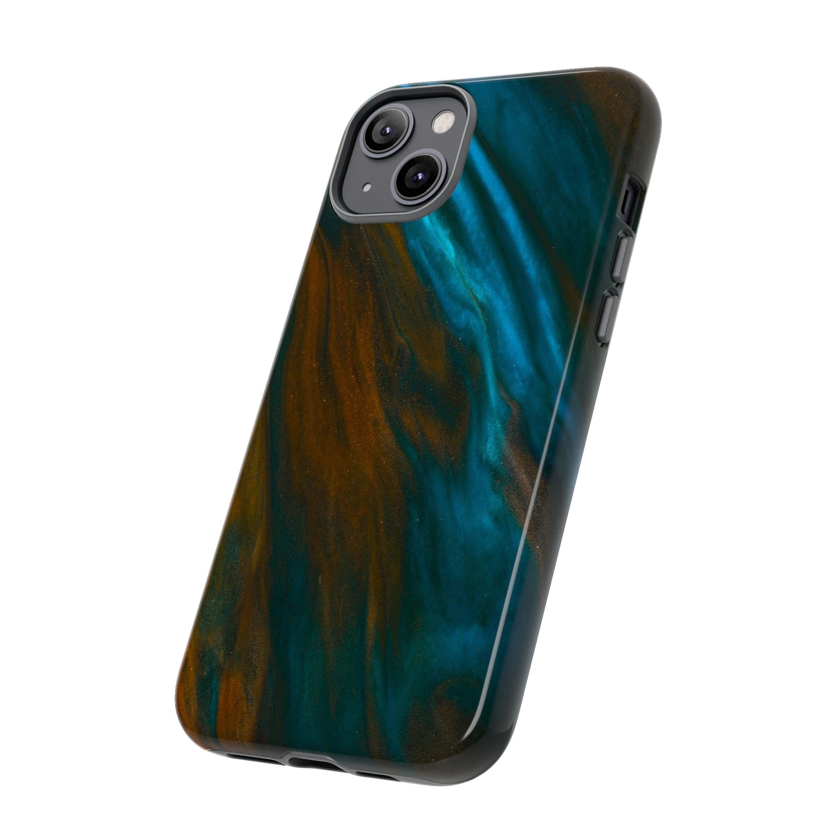 Neon Blue Ink Art iPhone Case (Protective) Phone Case