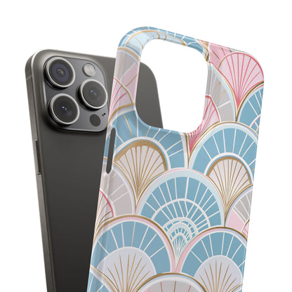 Art Deco Pastel Fan Pattern - Slim iPhone 15 Phone Case