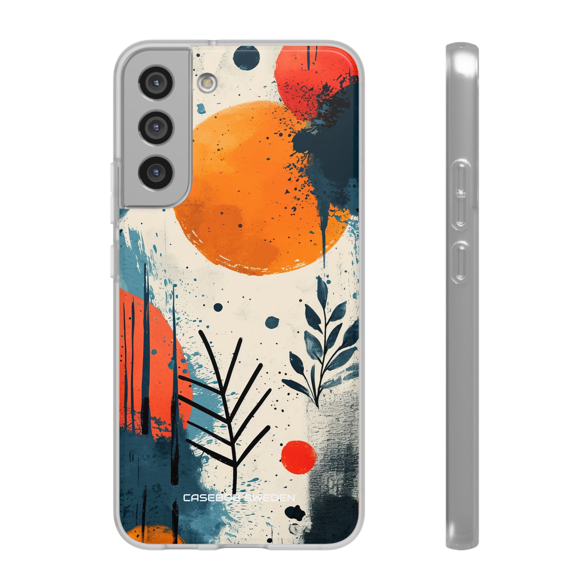 Orange Blue Splash - Flexi Samsung S22 Phone Case