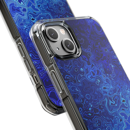 Swirling Blue Currents iPhone 14 - Impact Clear+