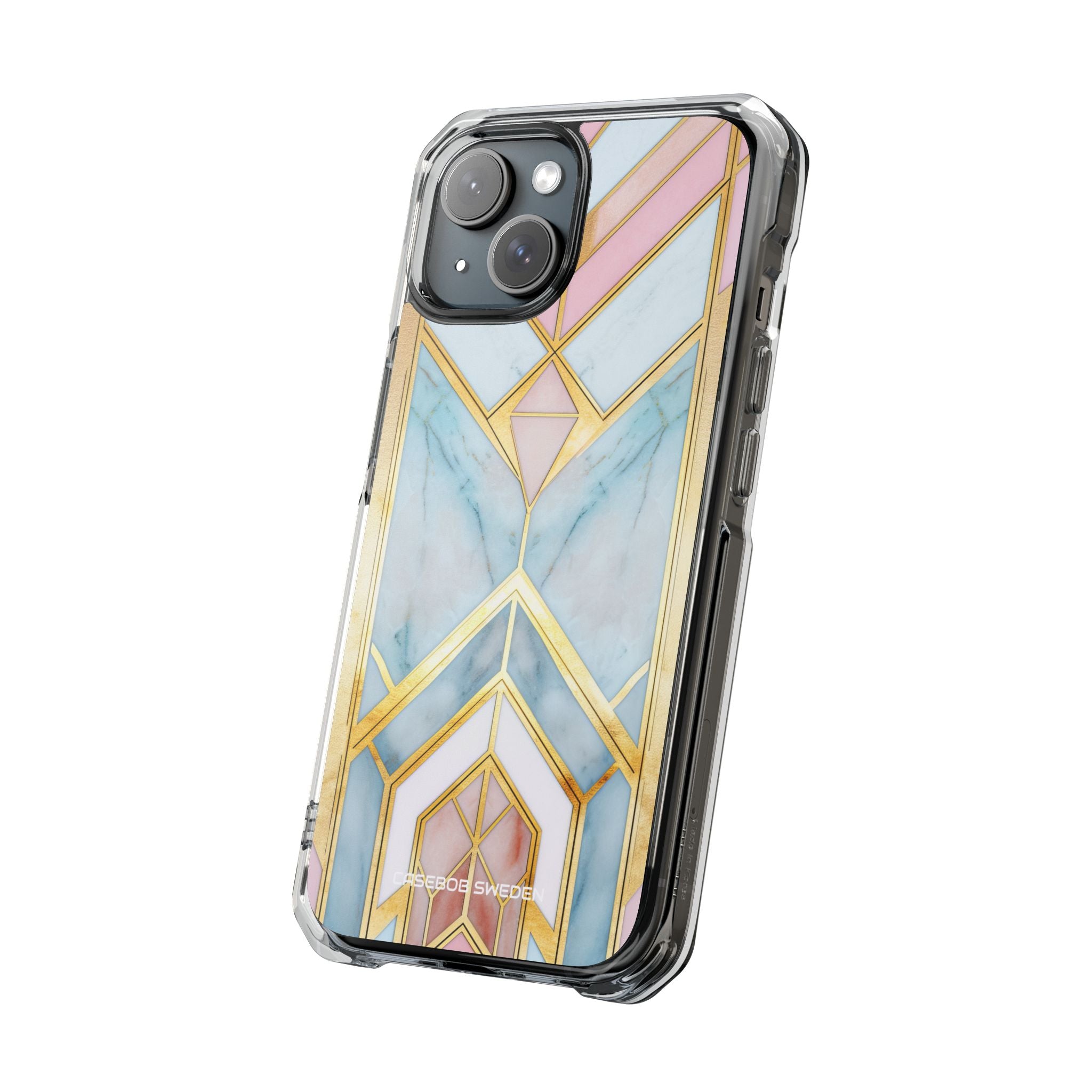 Gold Pink Art Deco - Clear Impact iPhone 15 Phone Case