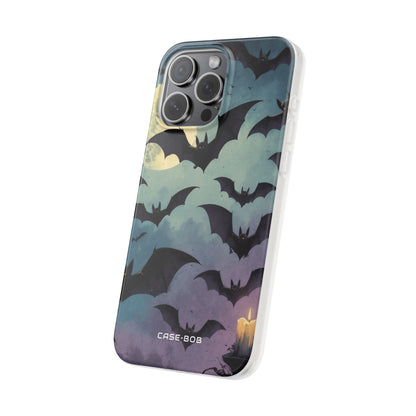Glowing Bat Swarm iPhone 15 Pro Max Case - Soft