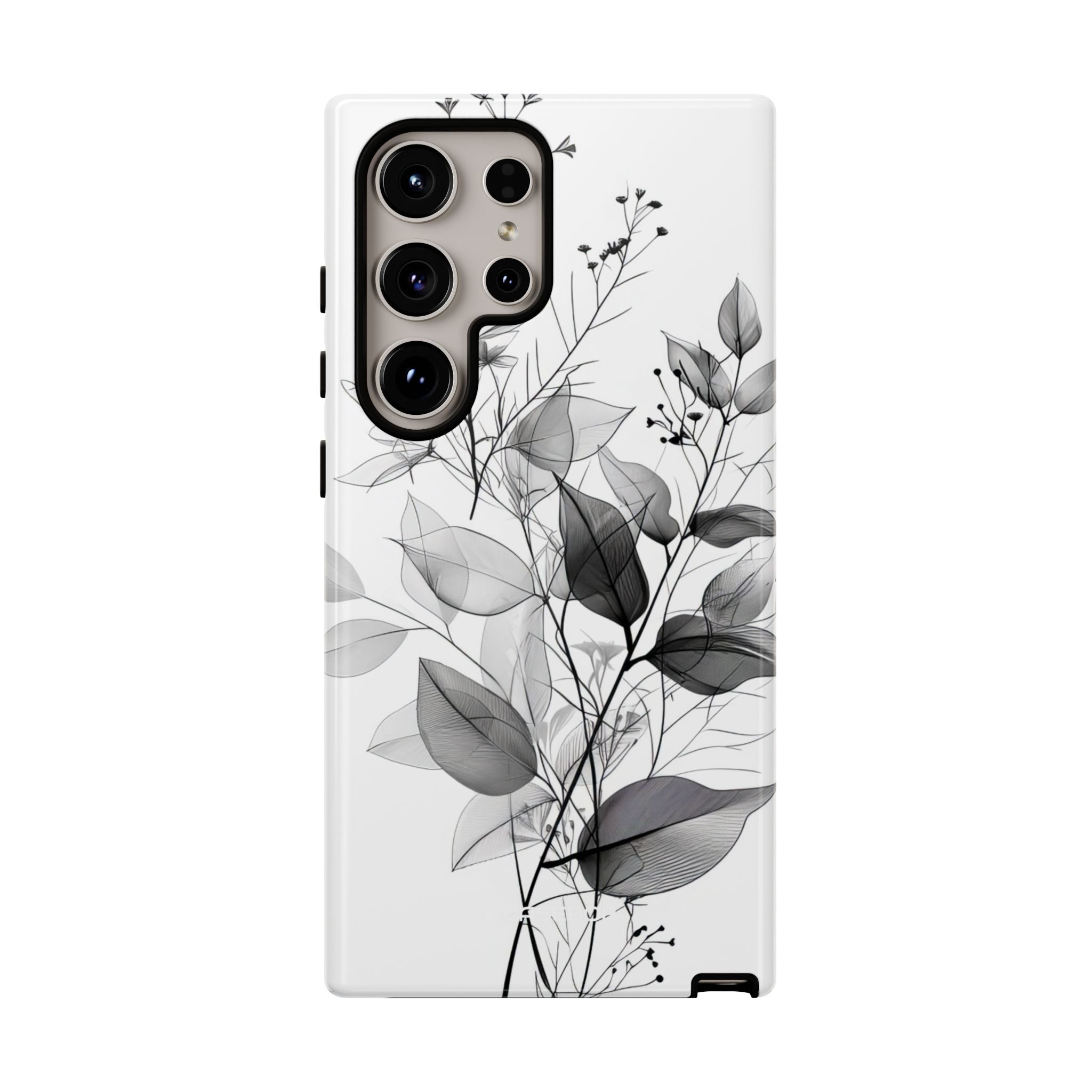 Botanical Elegance in Monochrome - For Samsung S24