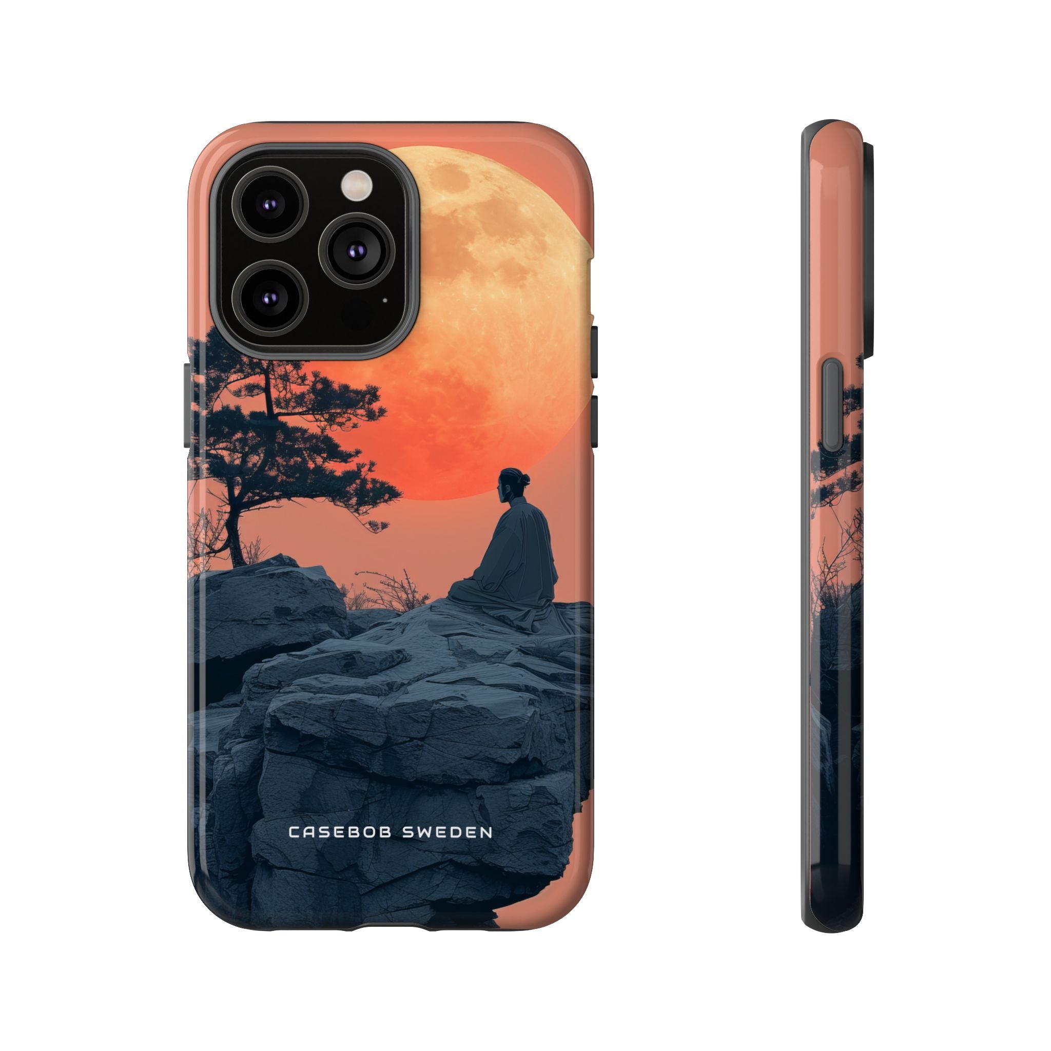 Zen Tranquility Under a Red Moon iPhone 14 - Tough Phone Case