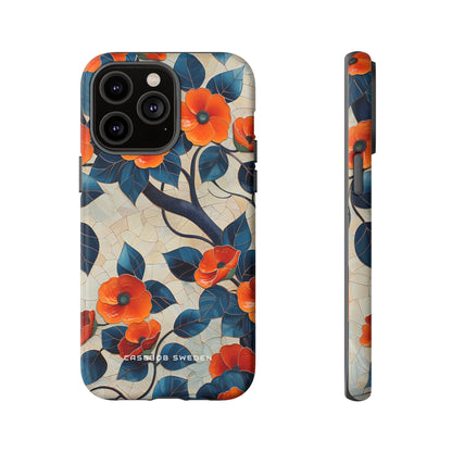 Orange Blossoms Mosaic Harmony iPhone 14 - Tough Phone Case