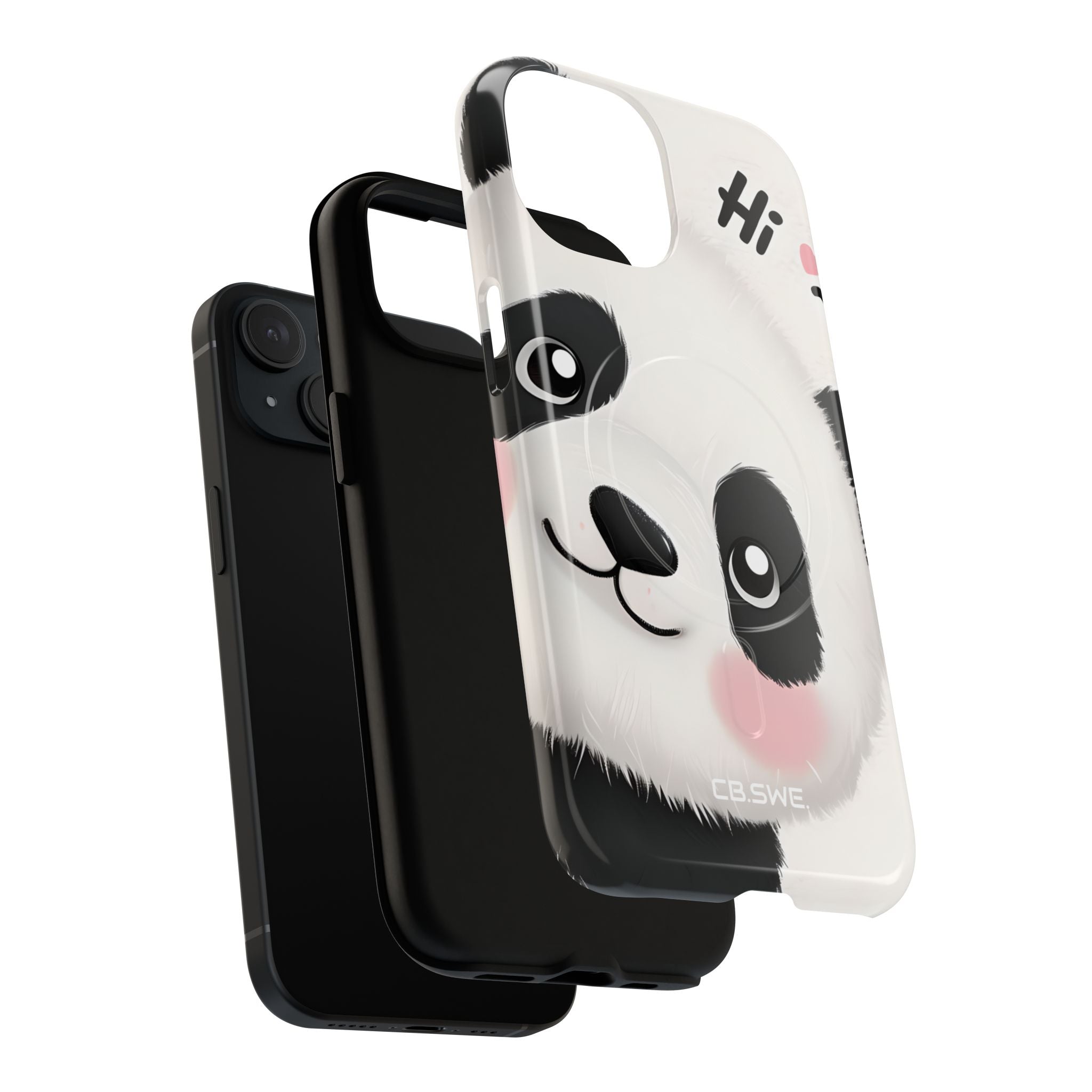 Adorable Panda Playful Hi Text Phone iPhone 15 - Tough+