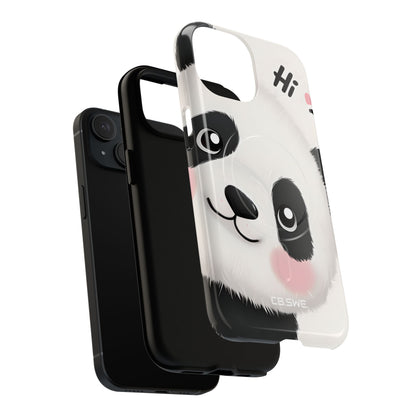 Adorable Panda Playful Hi Text Phone iPhone 15 - Tough+
