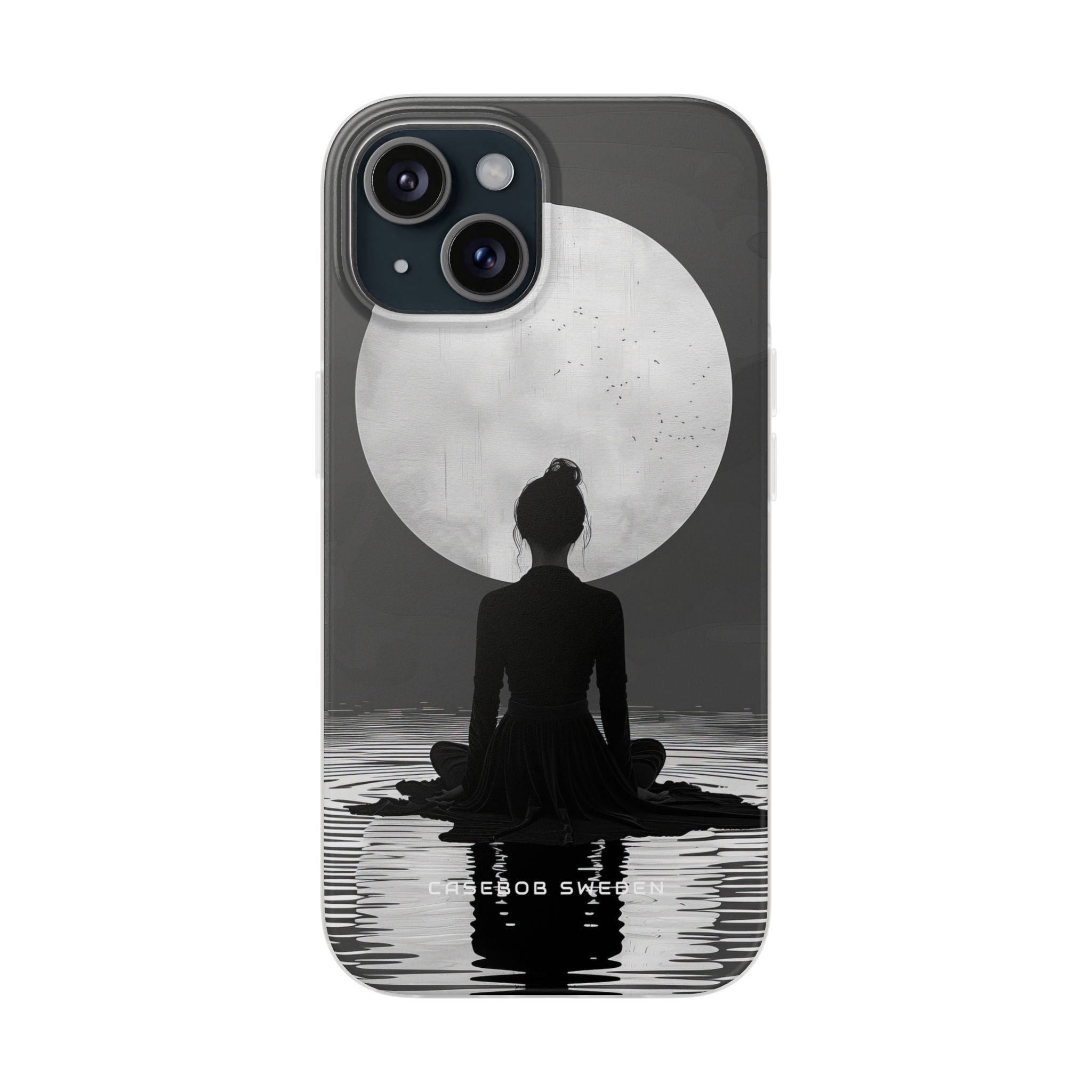 Zen Serenity Moon Reflection iPhone 15 - Flexi-Telefonhülle