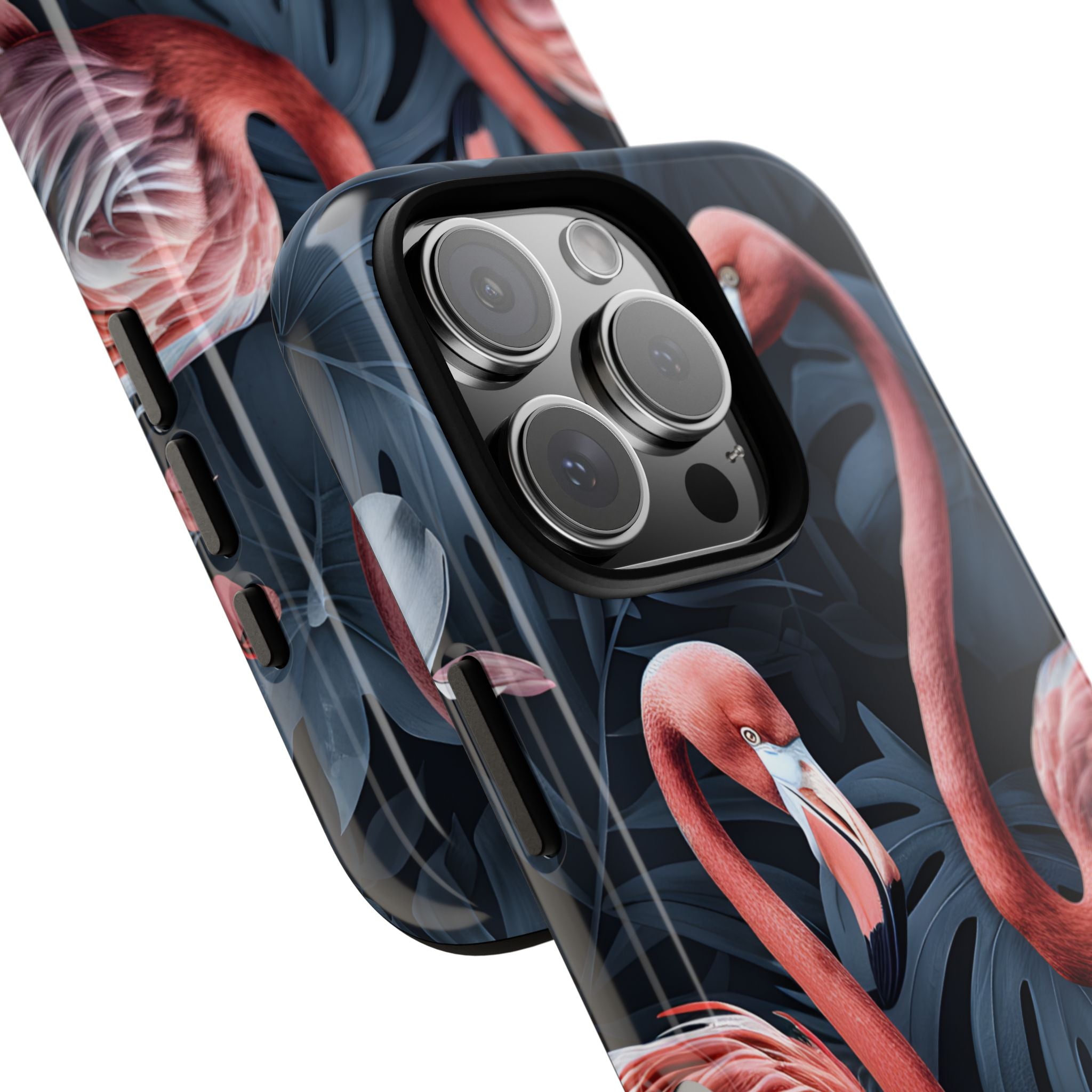 Flamingos Embrace Nature - iPhone Case