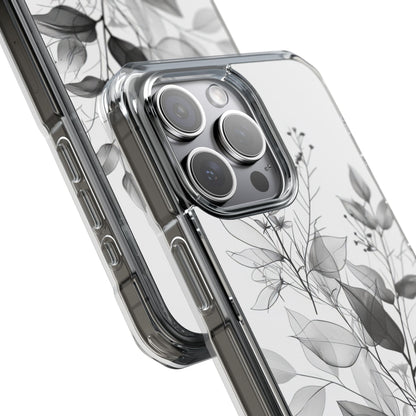 Veined Leaves Gray iPhone 15 Pro Max Case - Impact