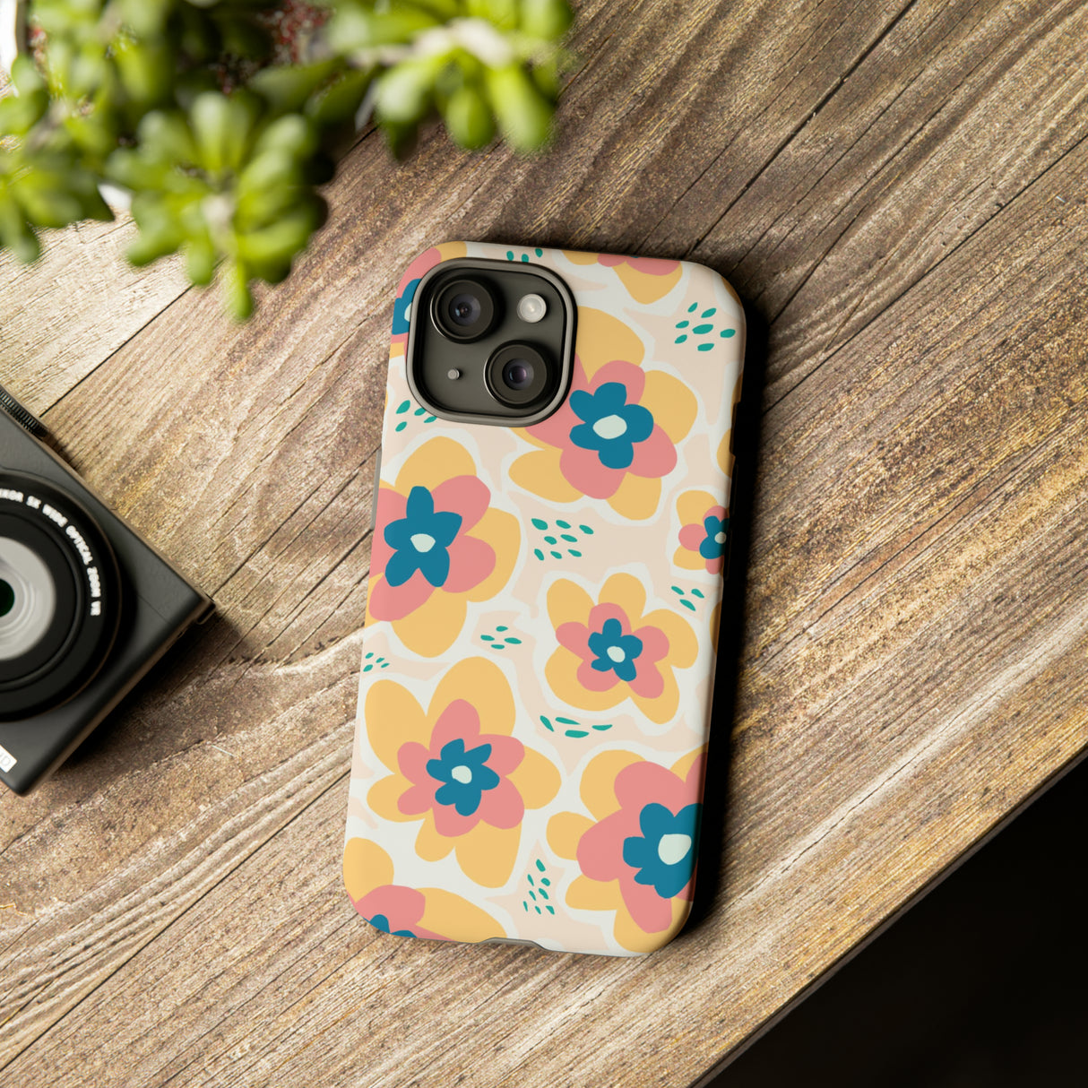 Yellow Happy Flower - Protective Phone Case