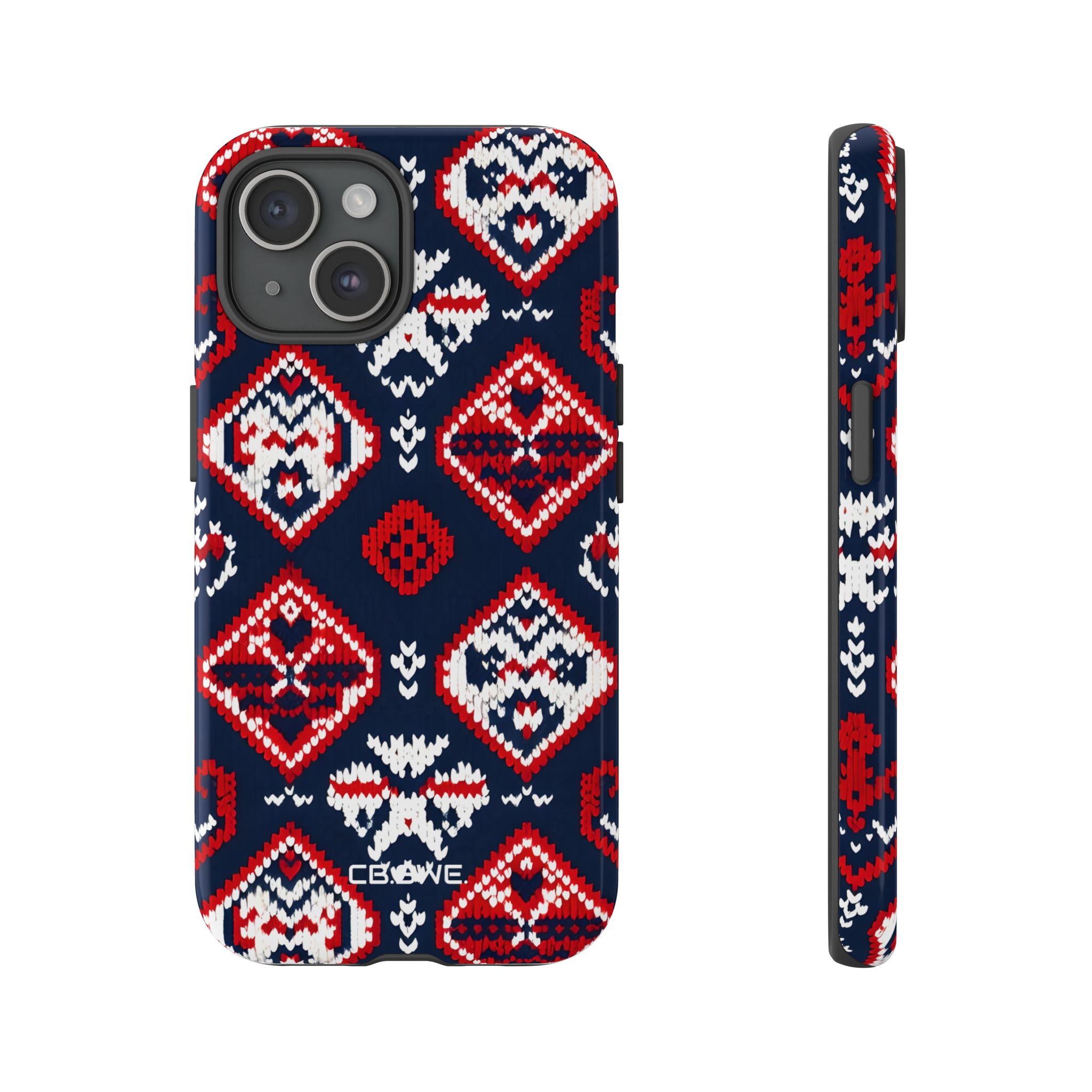 Festive Fair Isle Knitted Diamond Winter Clothing Seamless iPhone 15 - Tough