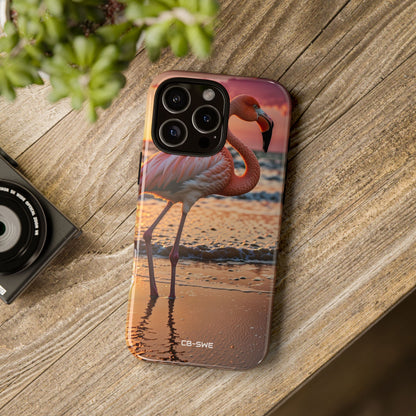 Sunset Flamingo Stand - iPhone Case