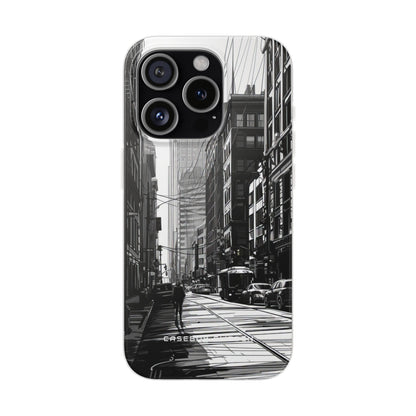 Urban Cityscape Line Perspective iPhone 15 - Flexi Phone Case