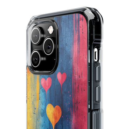 Hearts Watercolor Art - Clear Impact iPhone 14 Phone Case