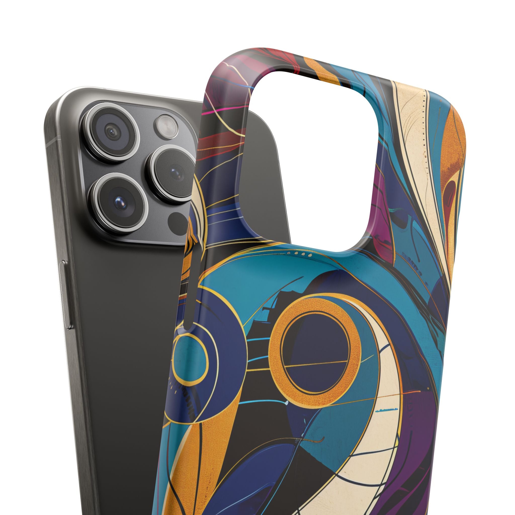 Vintage Vortex Harmony iPhone 15 - Slim Phone Case