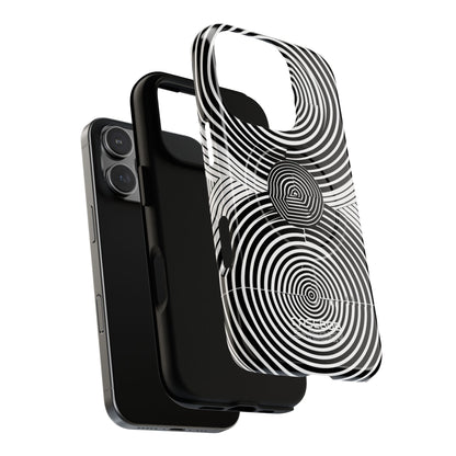 Monochrome Spiral Motion iPhone 16 - Tough+