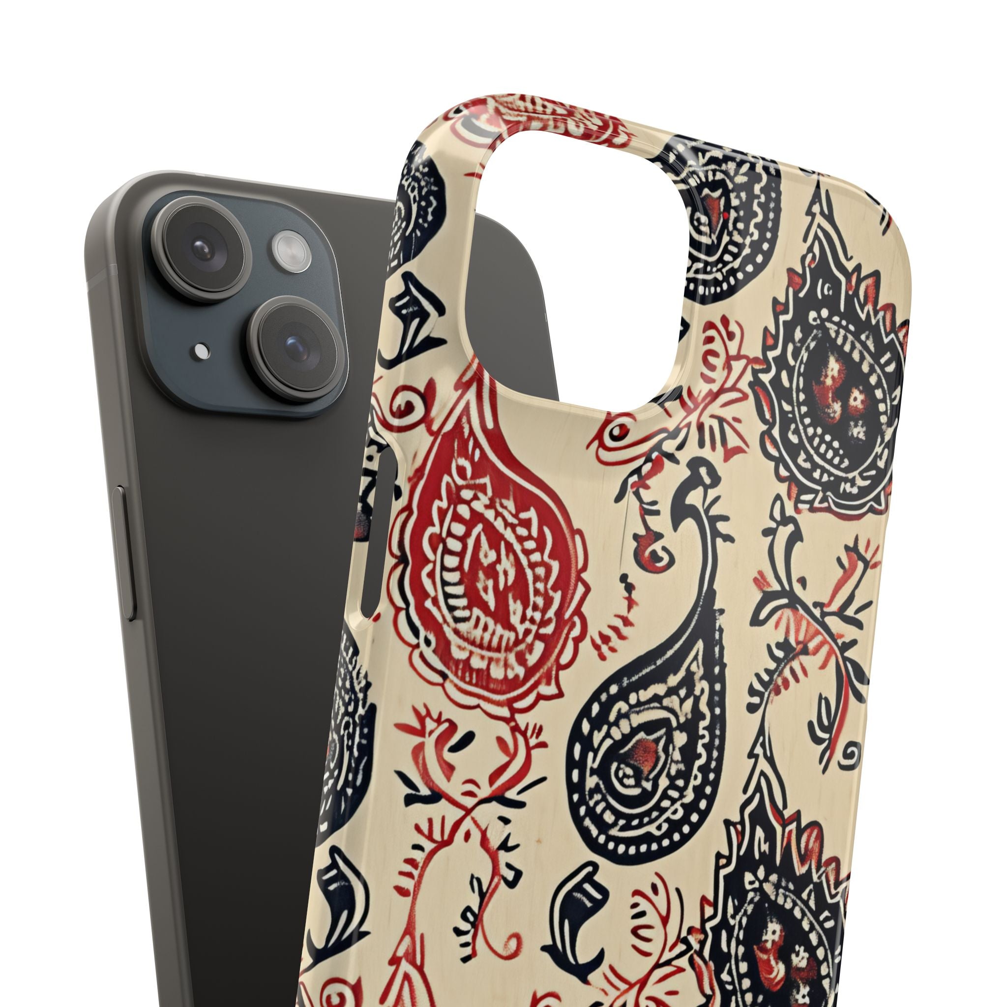 Vintage Paisley Elegance iPhone 15 - Slim Phone Case