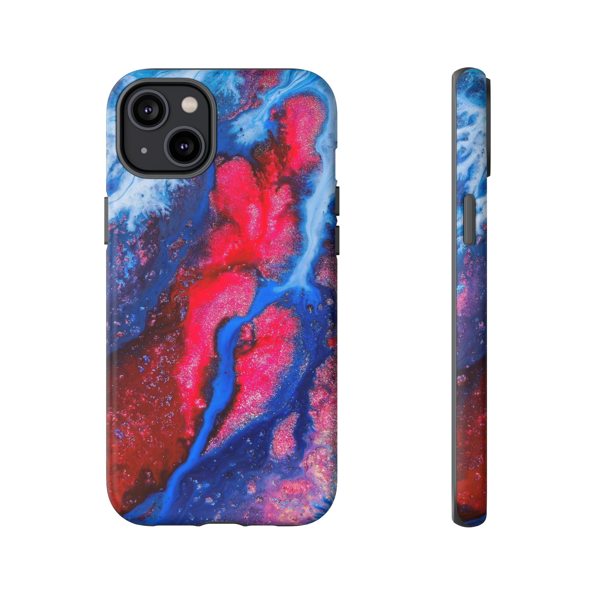 Red n Blue Ink Art iPhone Case (Protective) iPhone 14 Plus Matte Phone Case