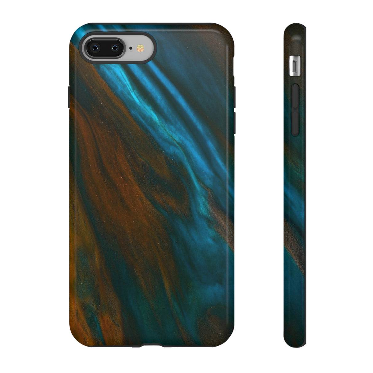 Neon Blue Ink Art iPhone Case (Protective) iPhone 8 Plus Glossy Phone Case