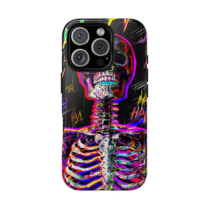 Neon Skeleton Laughter iPhone 16 Pro Case - Tough
