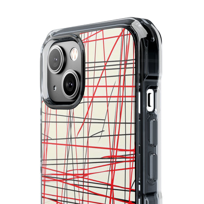 Crimson Wire Tangle iPhone 14 - Impact Clear+