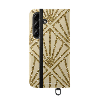 Golden Fan Sparkle - Samsung S25 Case - Lompakko