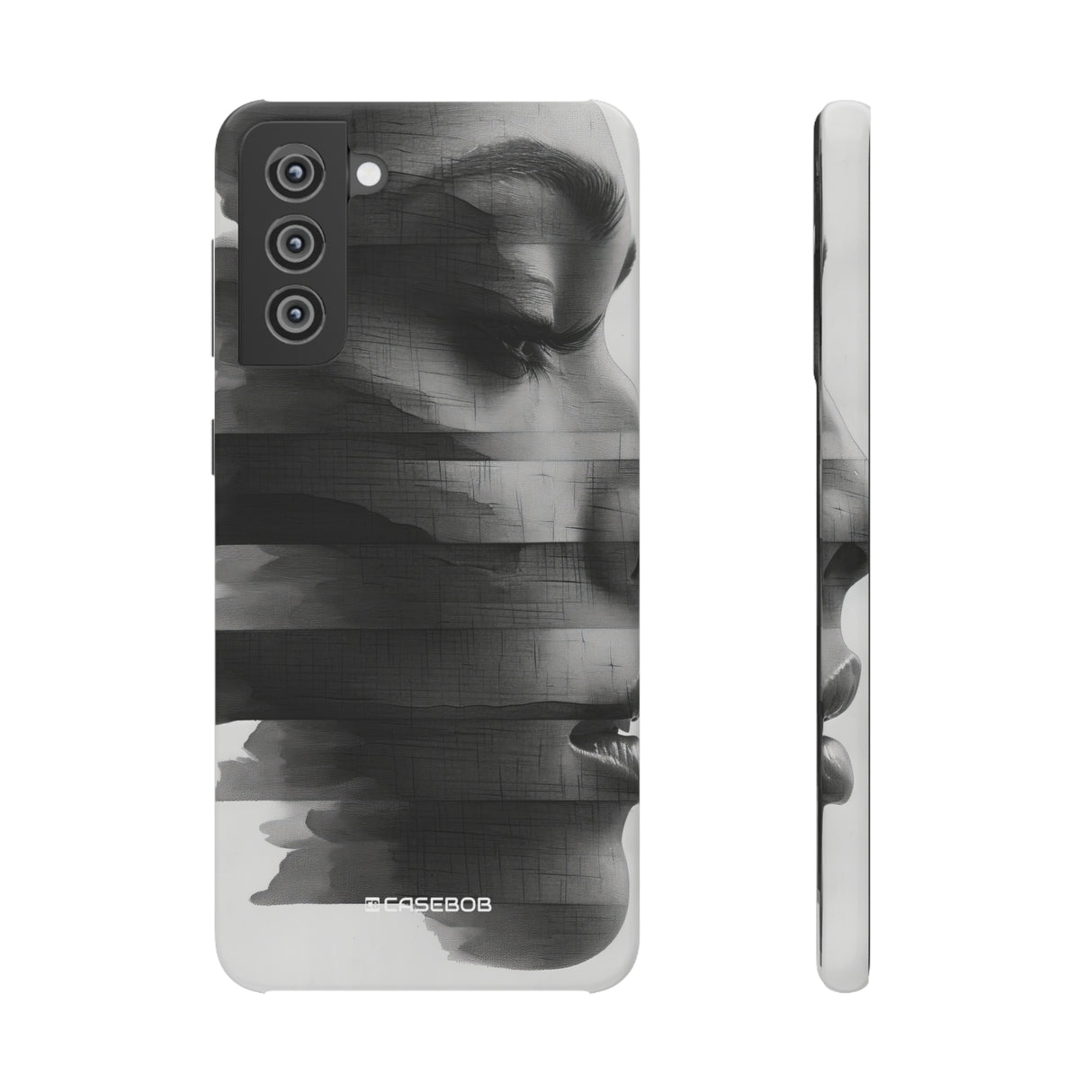 Abstract Glitch Portrait | Slim Phone Case for Samsung