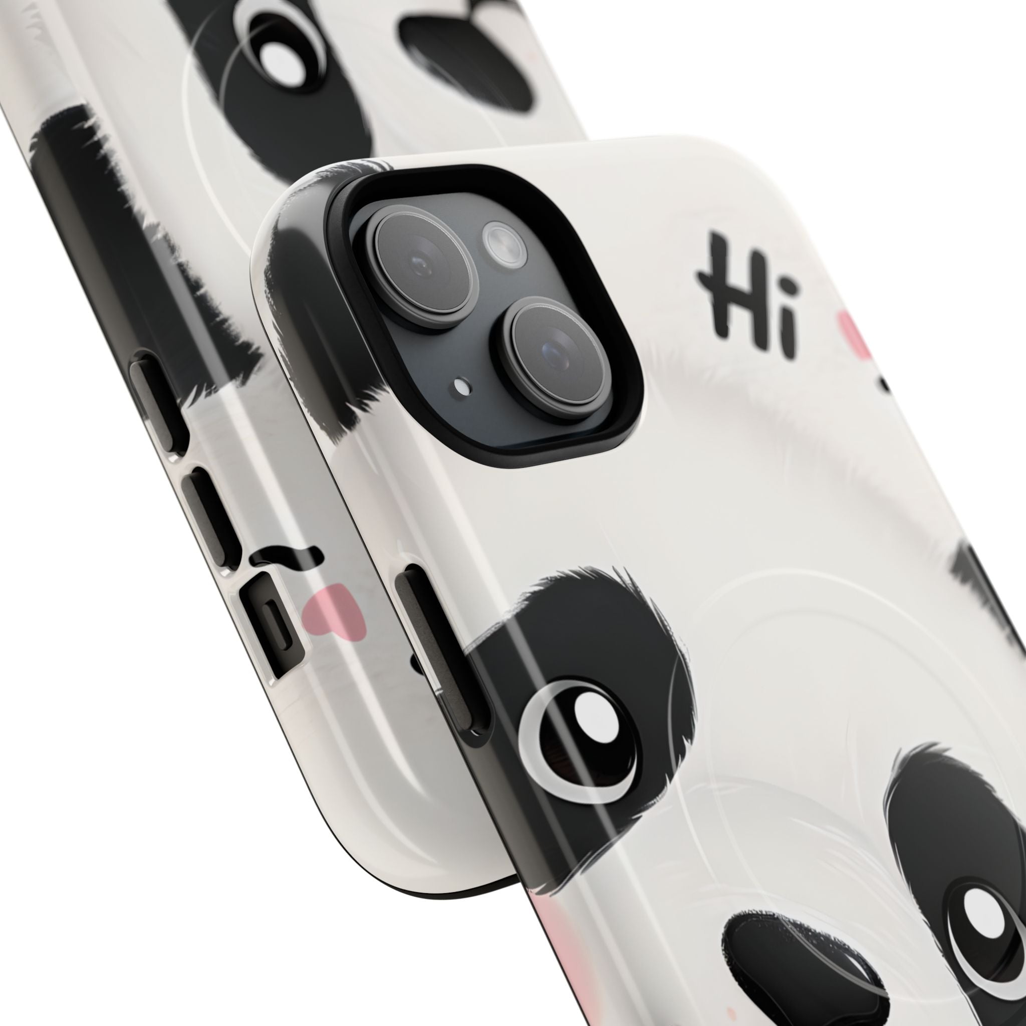 Adorable Panda Playful Hi Text Phone iPhone 15 - Tough+