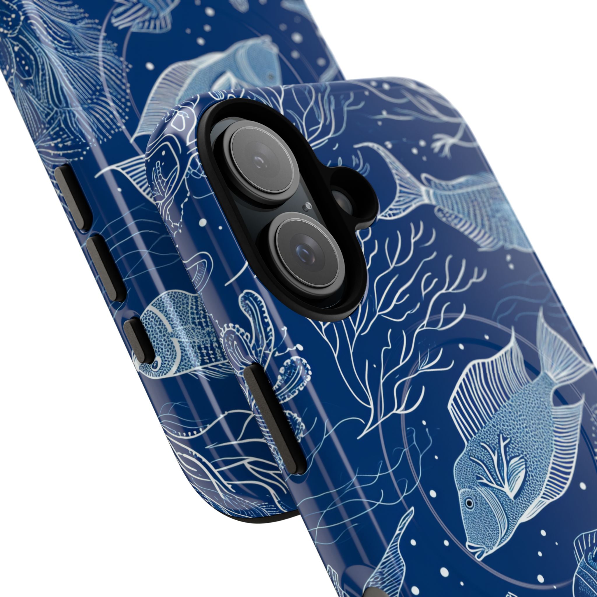 Navy Scale Reef iPhone 16 Case - Tough+