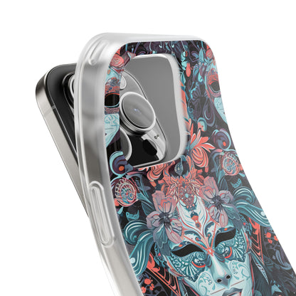 Mystic Teal Coral Mask - Flexi iPhone 16 Phone Case