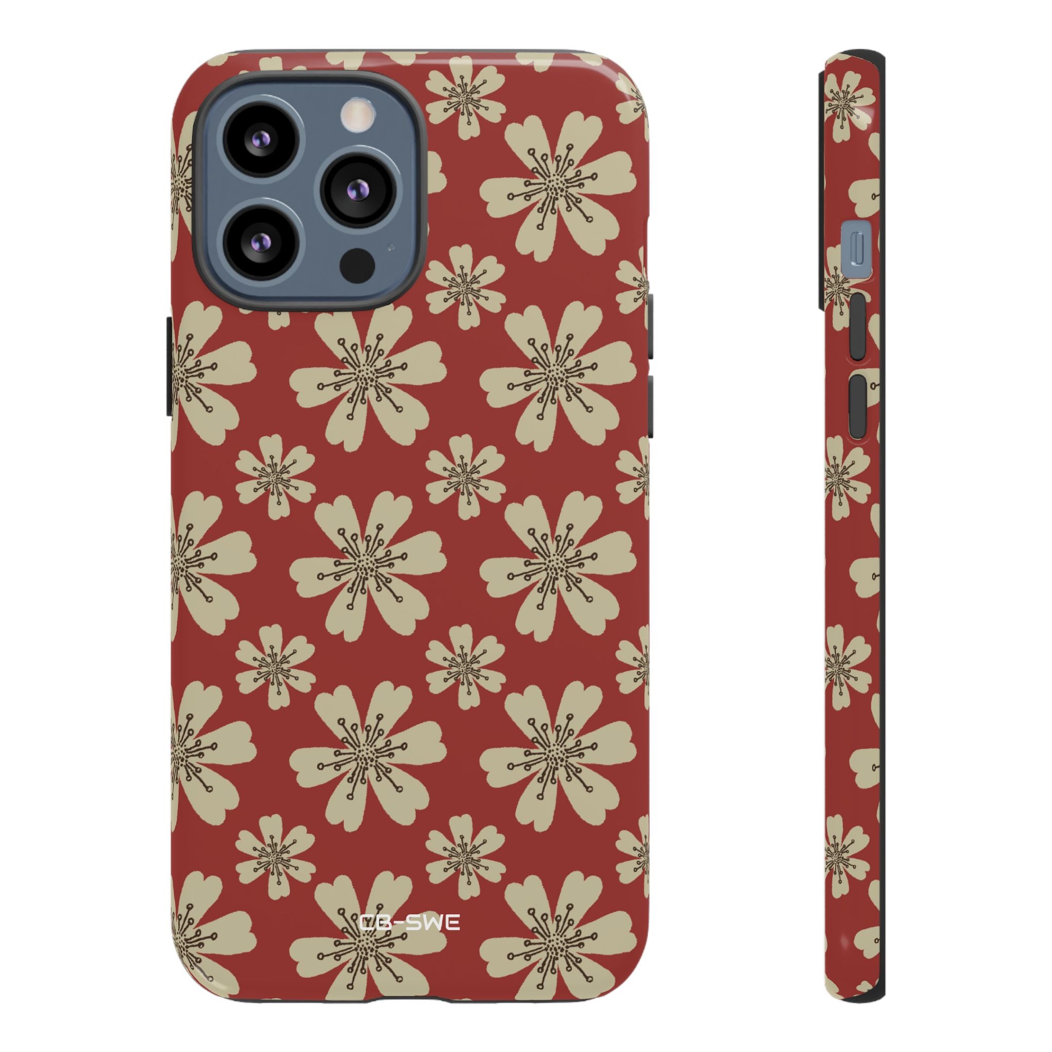 Retro Red Florals - iPhone Case